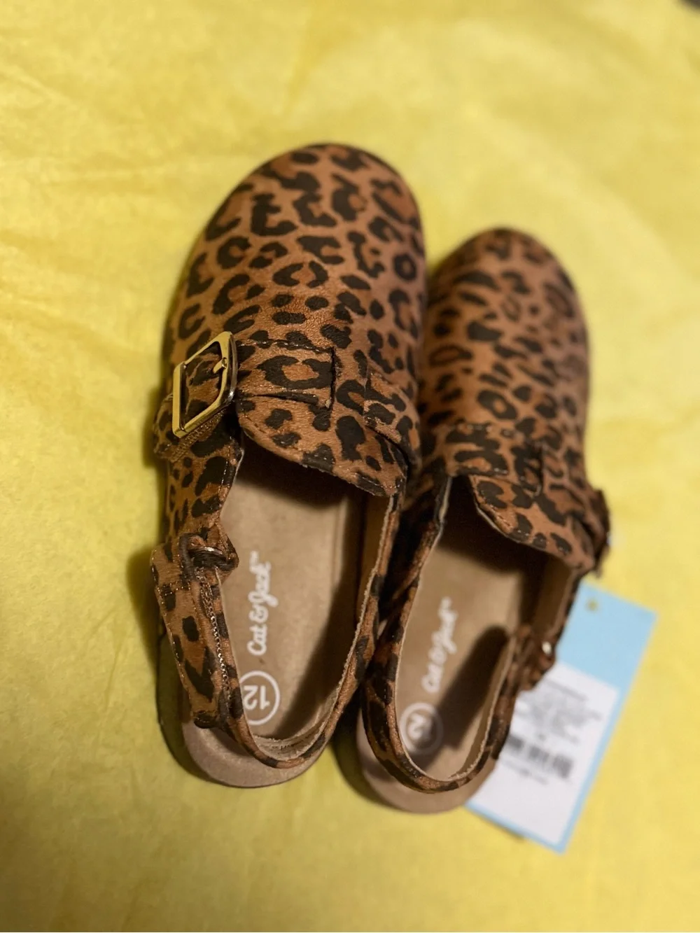 Cat & Jack Leopard Print Brown Slip-On Clog with Buckle
